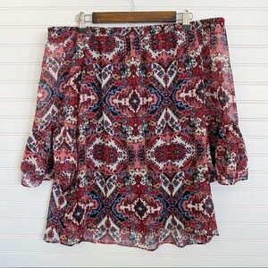 Floral off the shoulder Top Size M